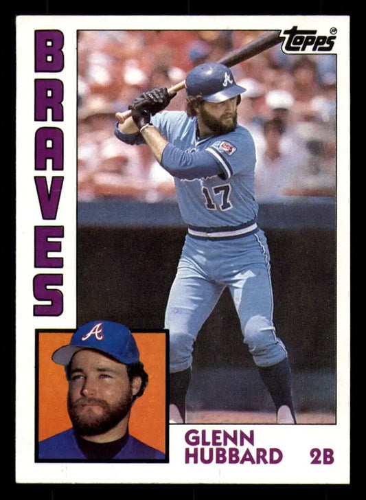 1984 Topps #25 Glenn Hubbard EX Excellent Atlanta Braves Baseball Card - Baseball Card Single