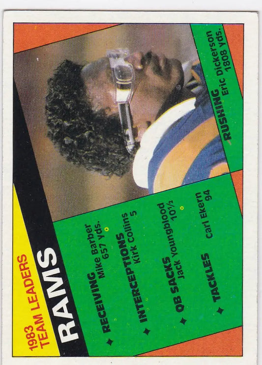 1984 Topps #276 Eric Dickerson Rams Team Leader Card