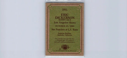 Eric Dickerson 1984 Topps #281 trading card showcasing the NFL legend’s iconic style