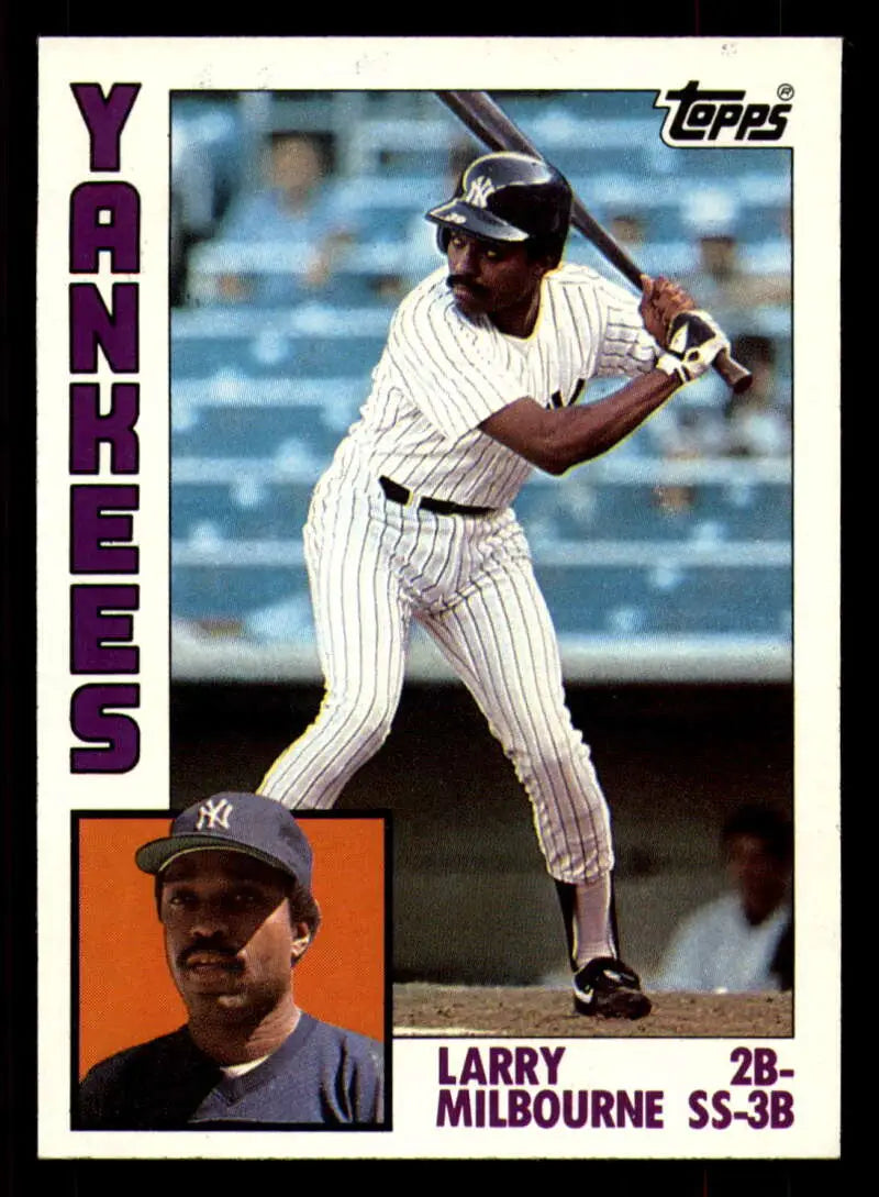 1984 Topps #281 Larry Milbourne EX Excellent New York Yankees Baseball Card - Baseball Card Single