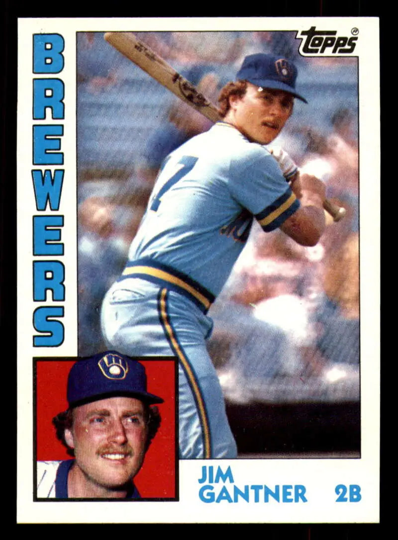 1984 Topps #298 Jim Gantner EX Excellent Milwaukee Brewers Baseball Card - Baseball Card Single