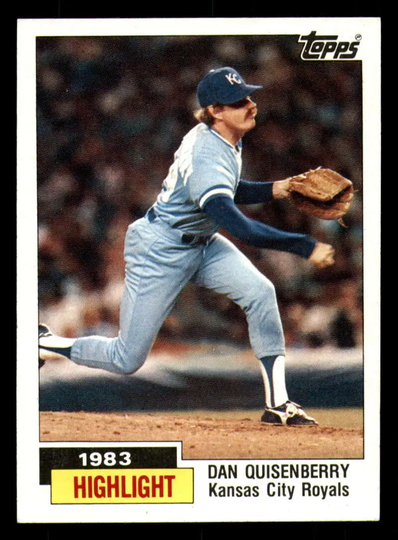 1984 Topps #3 Dan Quisenberry EX Excellent Kansas City Royals Baseball Card - Baseball Card Single
