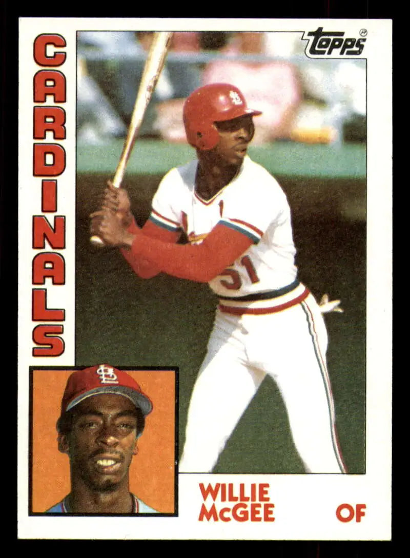 1984 Topps #310 Willie McGee EX Excellent St. Louis Cardinals Baseball Card - Baseball Card Single