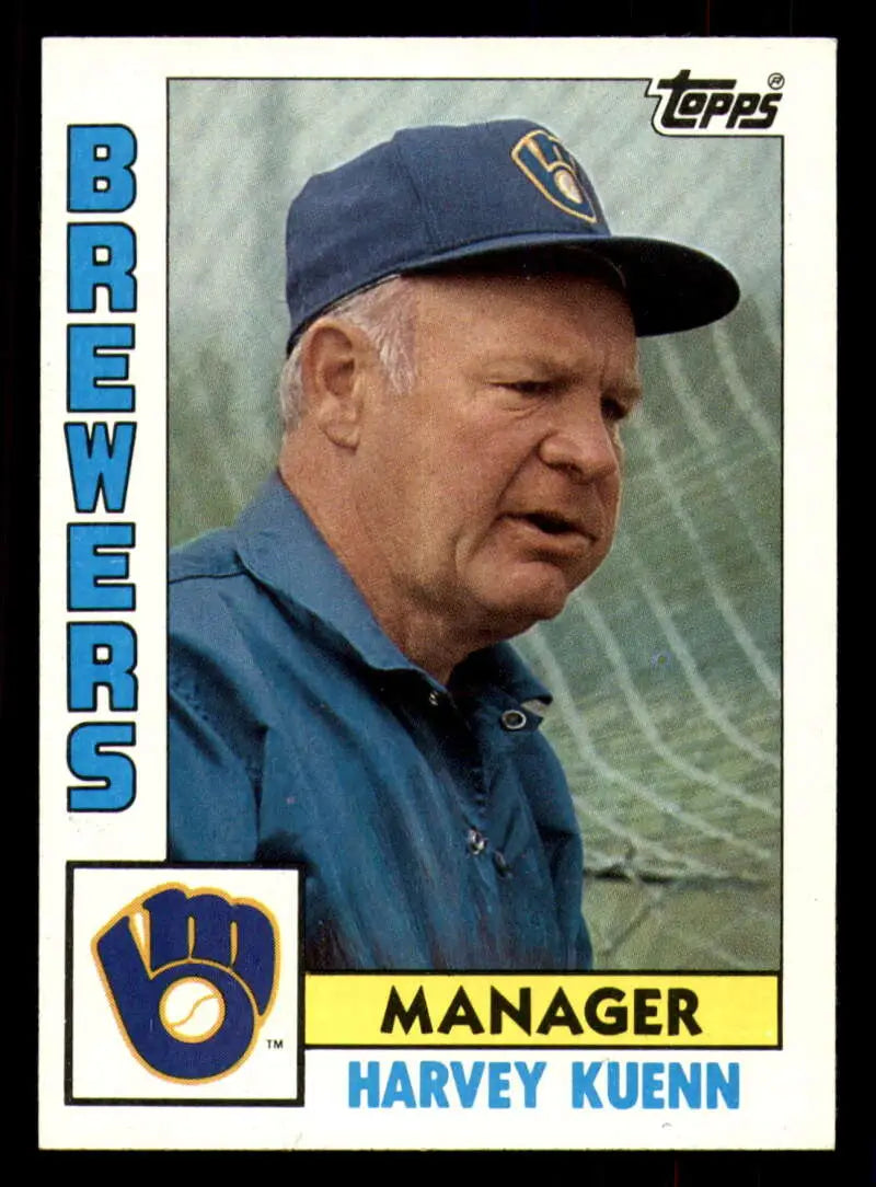 1984 Topps #321 Harvey Kuenn EX Excellent Milwaukee Brewers Baseball Card - Baseball Card Single