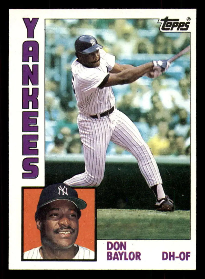 1984 Topps #335 Don Baylor EX Excellent New York Yankees Baseball Card - Baseball Card Single