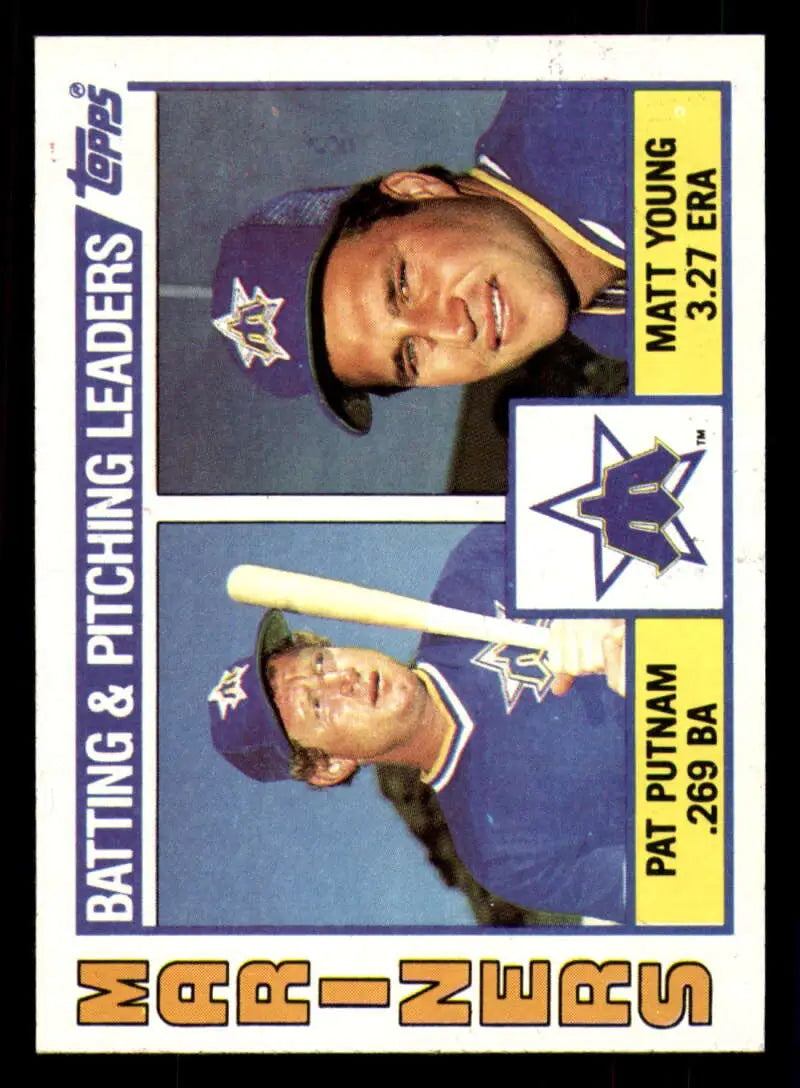 1984 Topps #336 Pat Putnam/Matt Young EX Excellent Seattle Mariners Baseball Card - Baseball Card Single