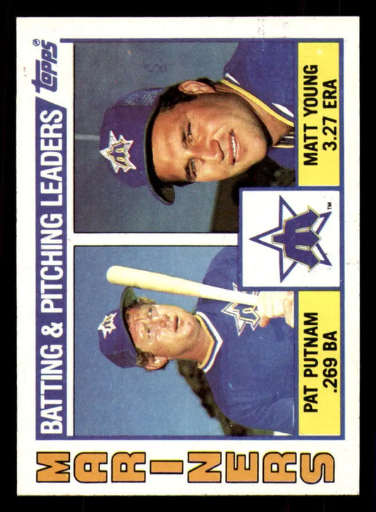 1984 Topps #336 Pat Putnam/Matt Young EX Excellent Seattle Mariners Baseball Card - Baseball Card Single
