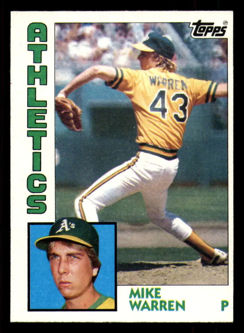 1984 Topps #338 Mike Warren EX Excellent Oakland Athletics Baseball Card - Baseball Card Single