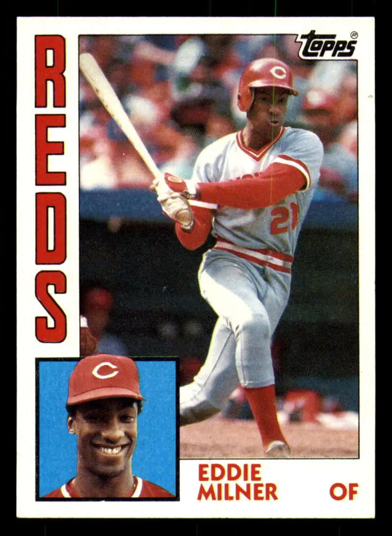 1984 Topps #34 Eddie Milner EX Excellent Cincinnati Reds Baseball Card - Baseball Card Single