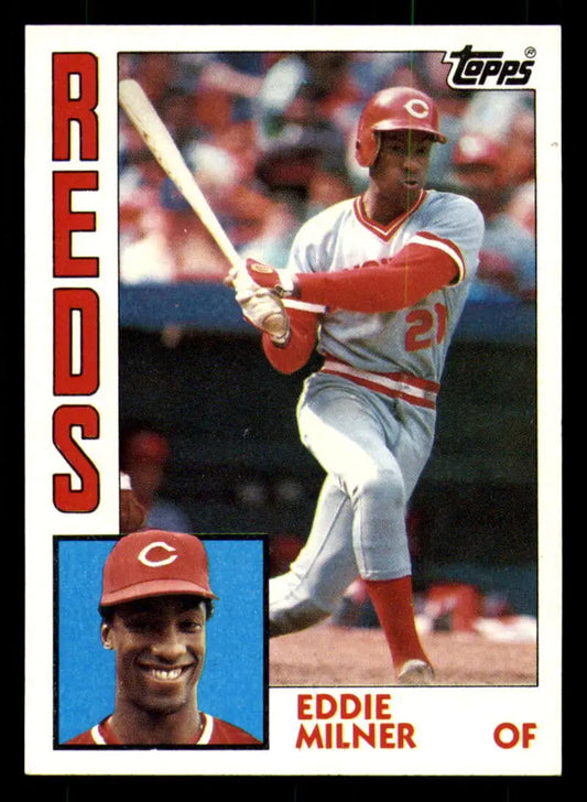 1984 Topps #34 Eddie Milner EX Excellent Cincinnati Reds Baseball Card - Baseball Card Single