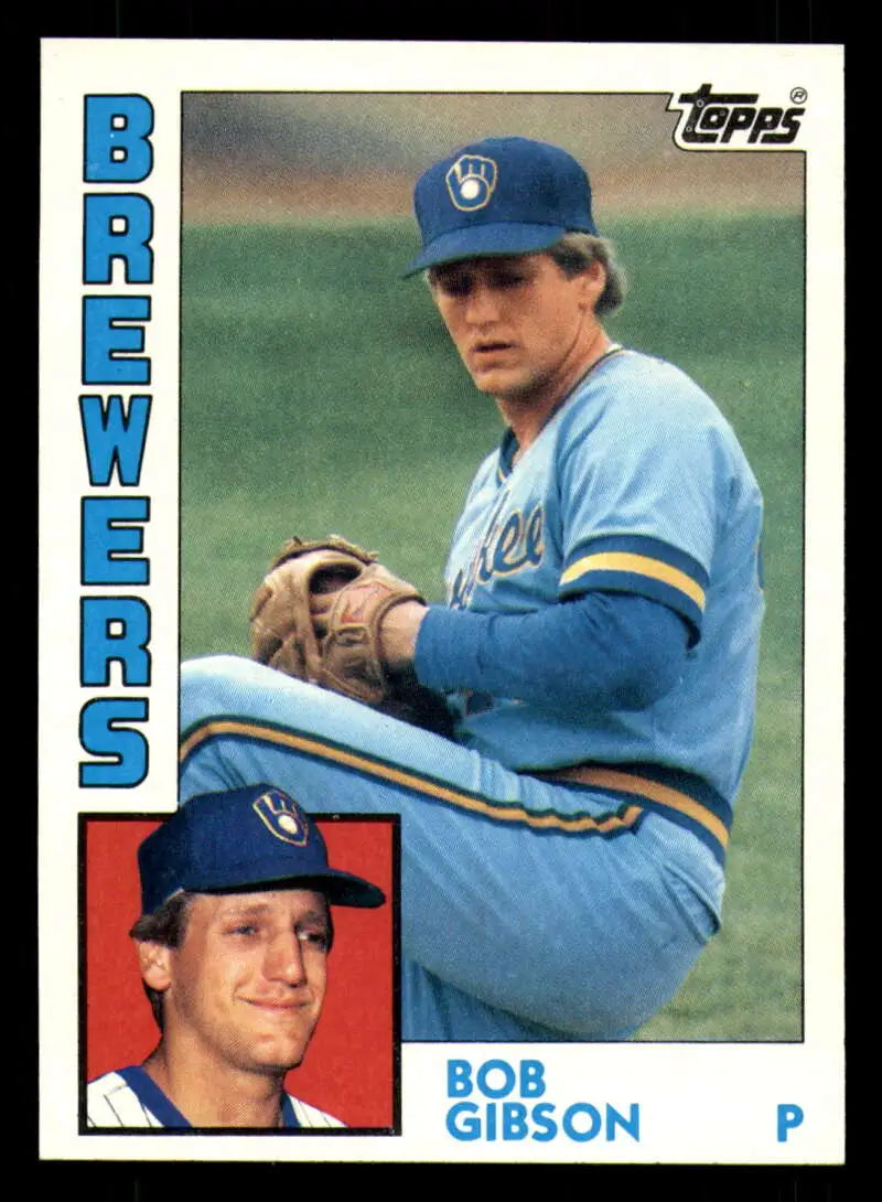 1984 Topps #349 Bob Gibson EX Excellent RC Rookie Milwaukee Brewers Baseball Card - Baseball Card Single