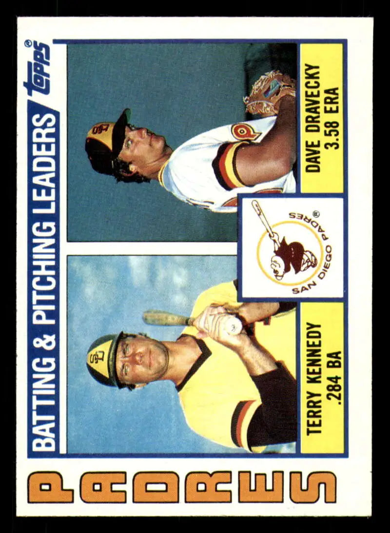 1984 Topps #366 Terry Kennedy/Dave Dravecky EX Excellent San Diego Padres Baseball Card - Baseball Card Single