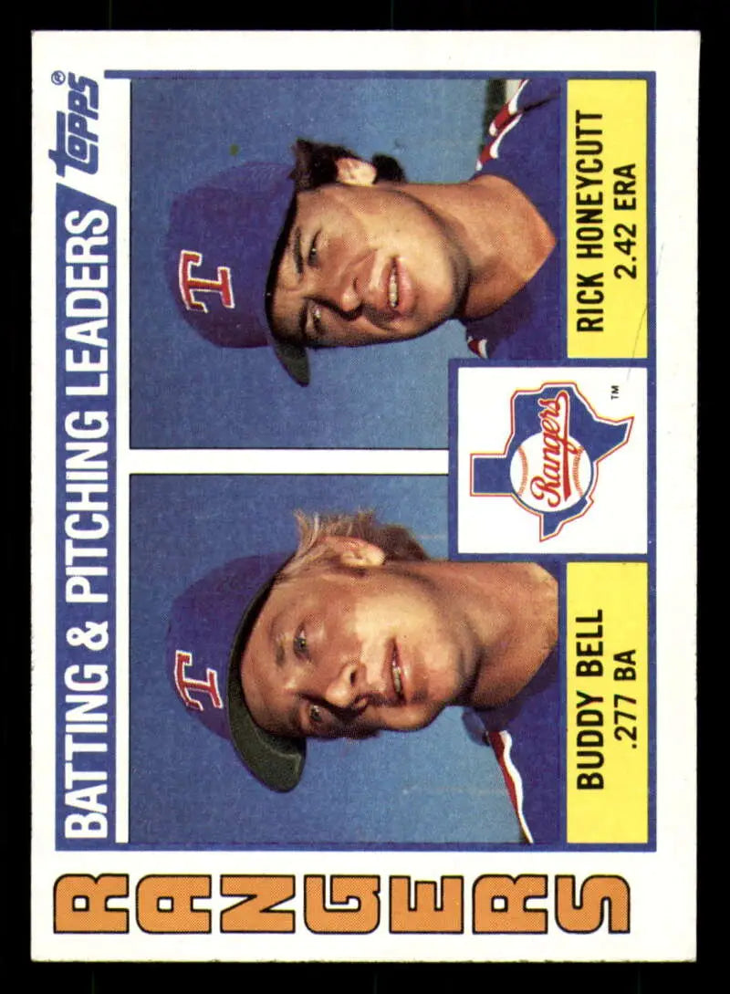 1984 Topps #37 Buddy Bell/Rick Honeycutt EX Excellent Texas Rangers Baseball Card - Baseball Card Single