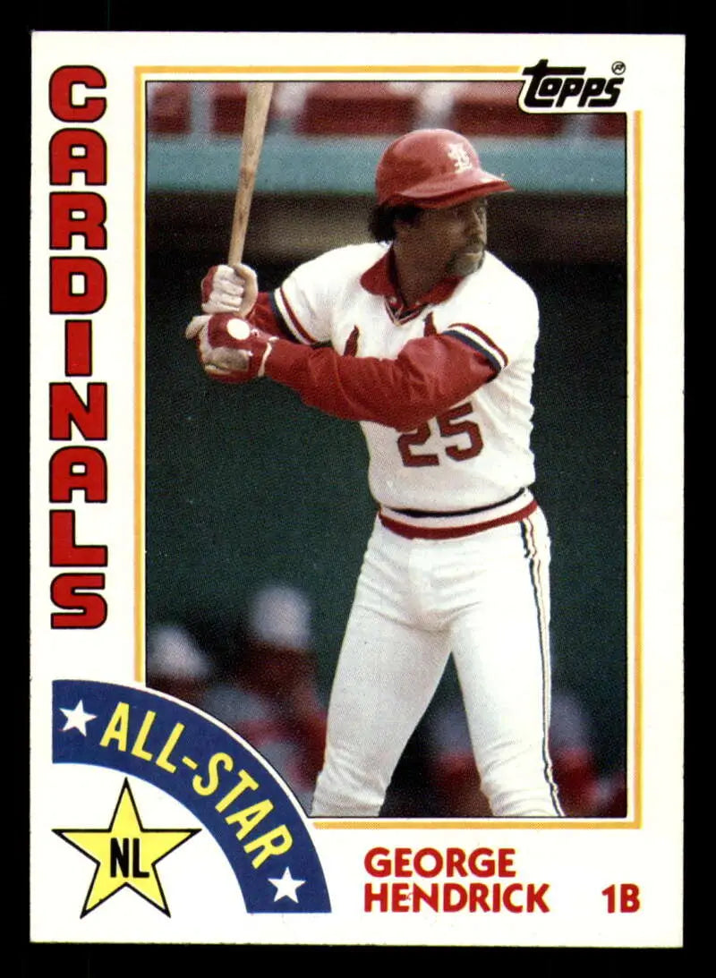 1984 Topps #386 George Hendrick EX Excellent St. Louis Cardinals Baseball Card - Baseball Card Single