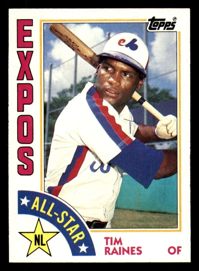 1984 Topps #390 Tim Raines EX Excellent Montreal Expos Baseball Card - Baseball Card Single