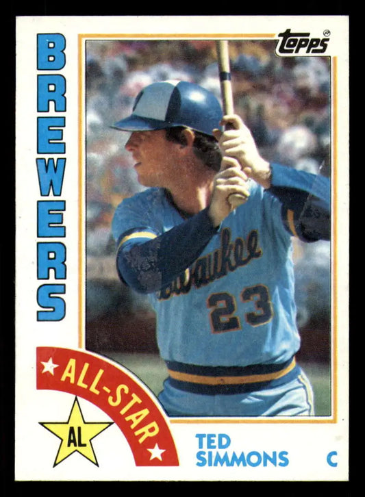 1984 Topps #404 Ted Simmons EX Excellent Milwaukee Brewers Baseball Card - Baseball Card Single