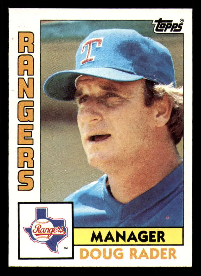 1984 Topps #412 Doug Rader EX Excellent Texas Rangers Baseball Card - Baseball Card Single