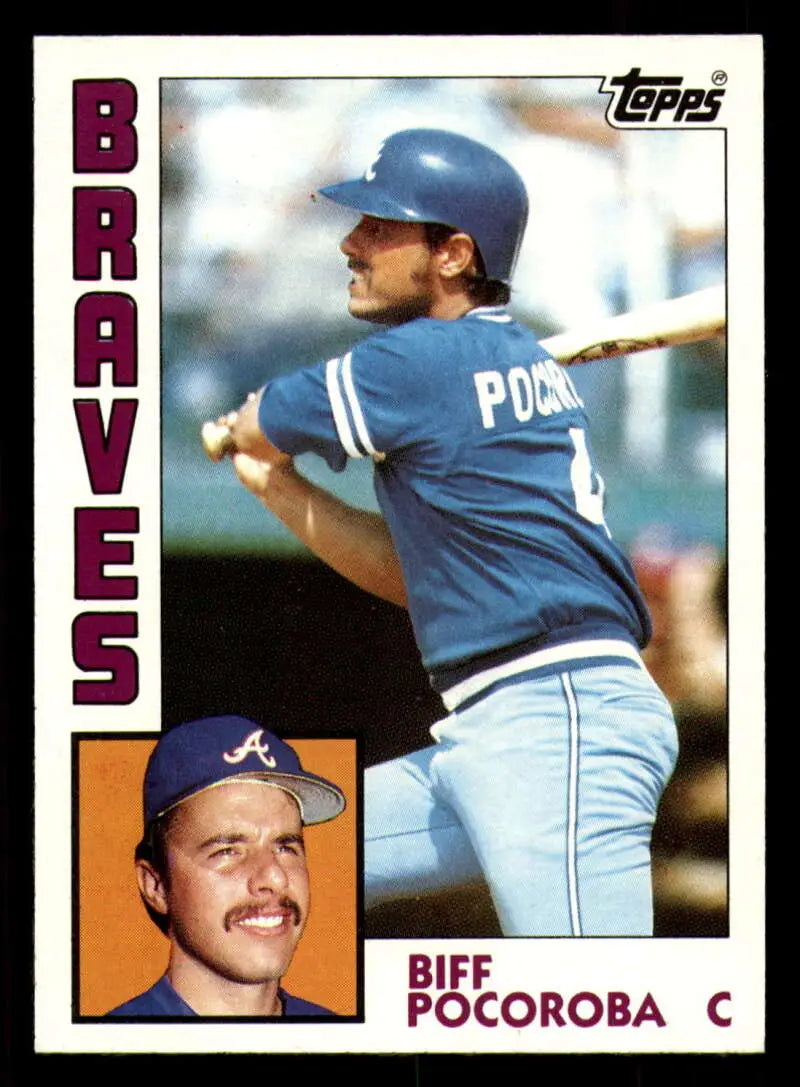 1984 Topps #438 Biff Pocoroba EX Excellent Atlanta Braves Baseball Card - Baseball Card Single