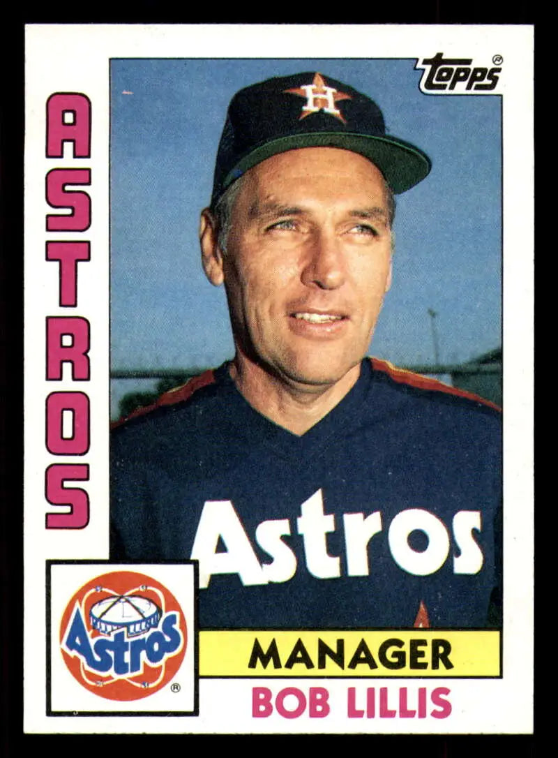 1984 Topps #441 Bob Lillis EX Excellent Houston Astros Baseball Card - Baseball Card Single