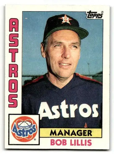 Original gloss Bob Lillis Houston baseball card from 1984 Topps #441 Lillis Houston Astros