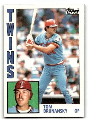 Original gloss 1984 Topps Tom Brunansky Minnesota Twins baseball card for collectors