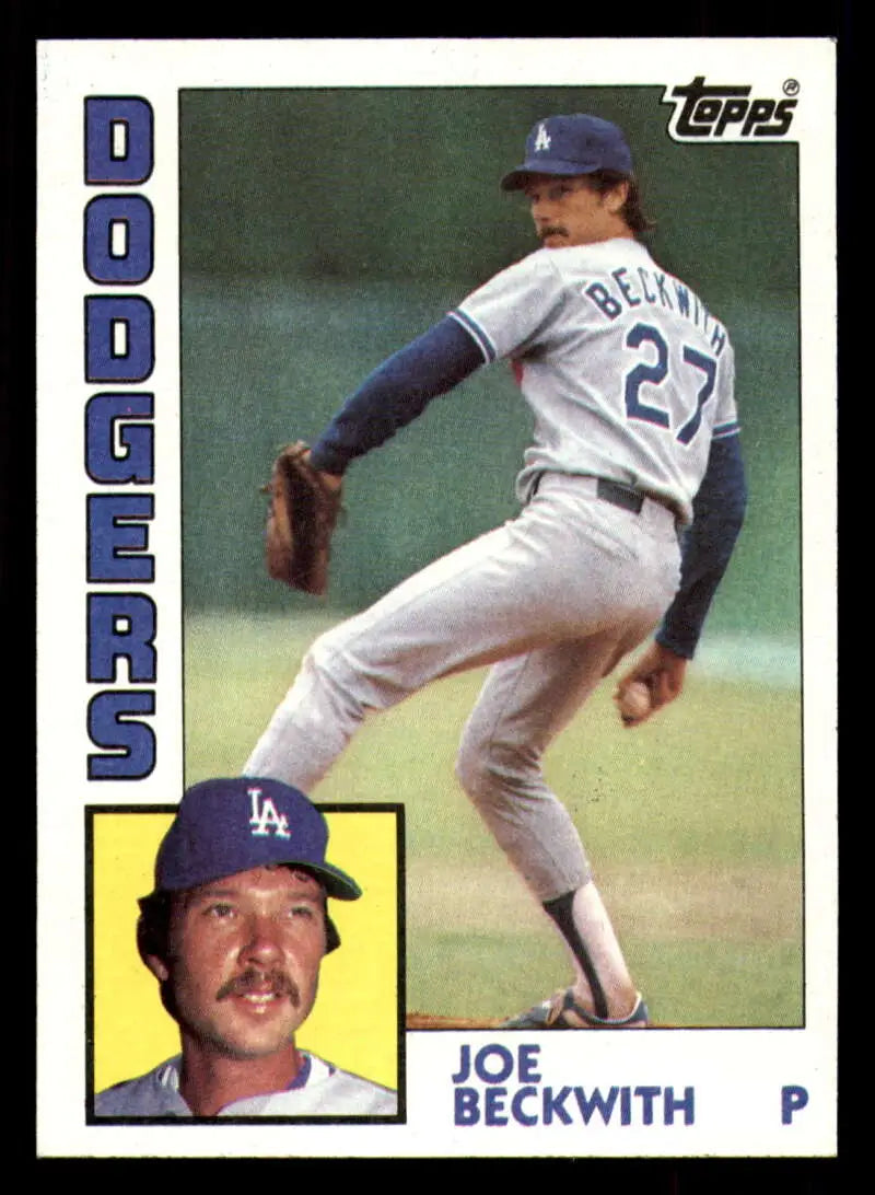 1984 Topps #454 Joe Beckwith EX Excellent Los Angeles Dodgers Baseball Card - Baseball Card Single