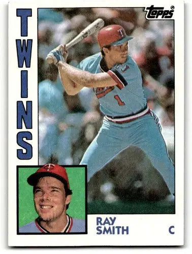 Original gloss 1984 Topps Ray Smith Minnesota Twins baseball card front view