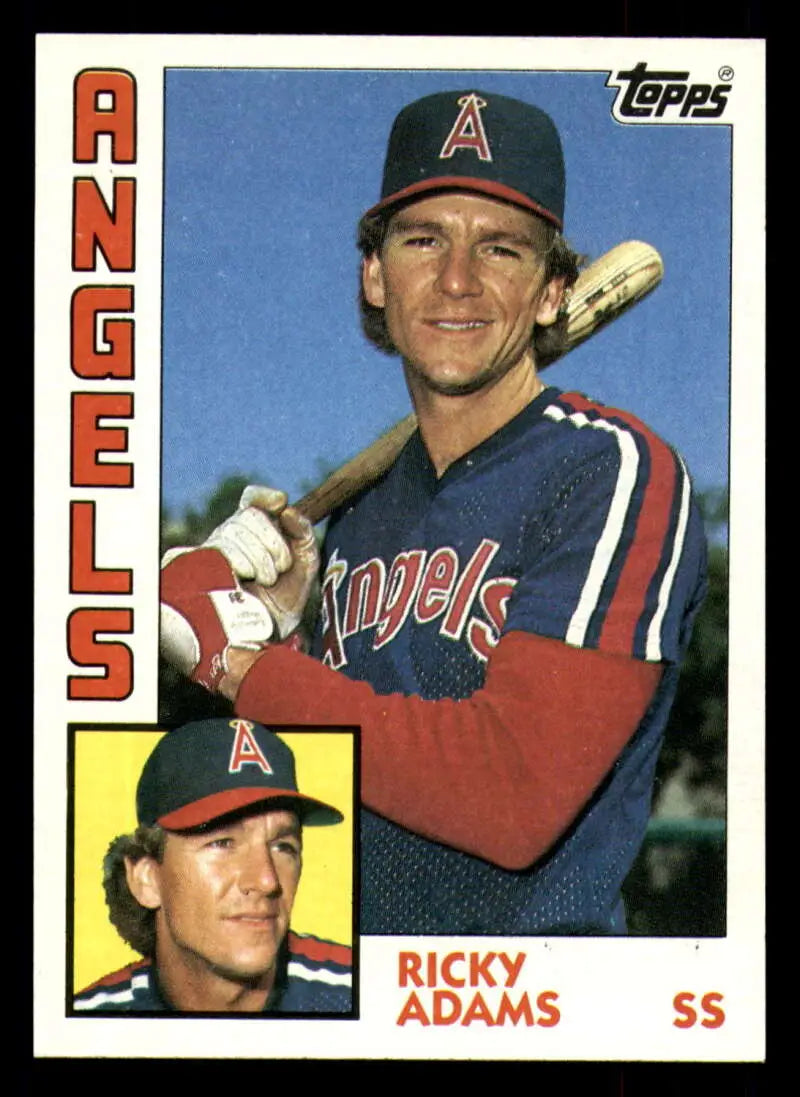 1984 Topps #487 Ricky Adams EX Excellent RC Rookie California Angels Baseball Card - Baseball Card Single