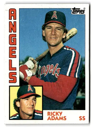 1984 Topps Ricky Adams rookie Angels baseball card with original gloss and ID 77360