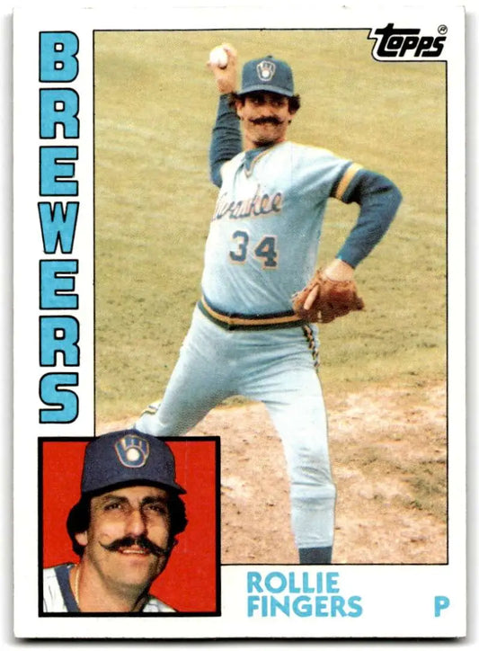 1984 Topps #495 Rollie Fingers EX Excellent Milwaukee Brewers Baseball Card - Baseball Card Single