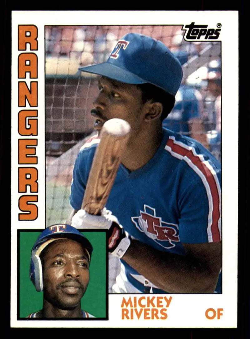 1984 Topps #504 Mickey Rivers EX Excellent Texas Rangers Baseball Card - Baseball Card Single
