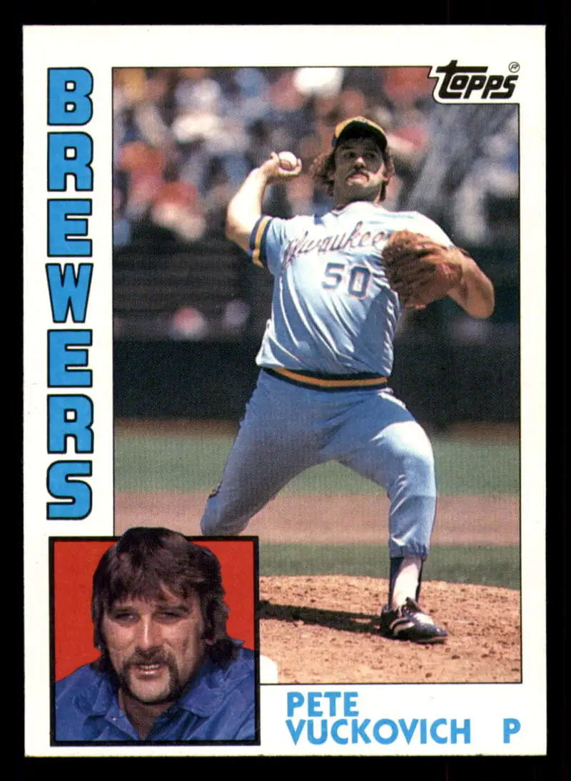 1984 Topps #505 Pete Vuckovich EX Excellent Milwaukee Brewers Baseball Card - Baseball Card Single
