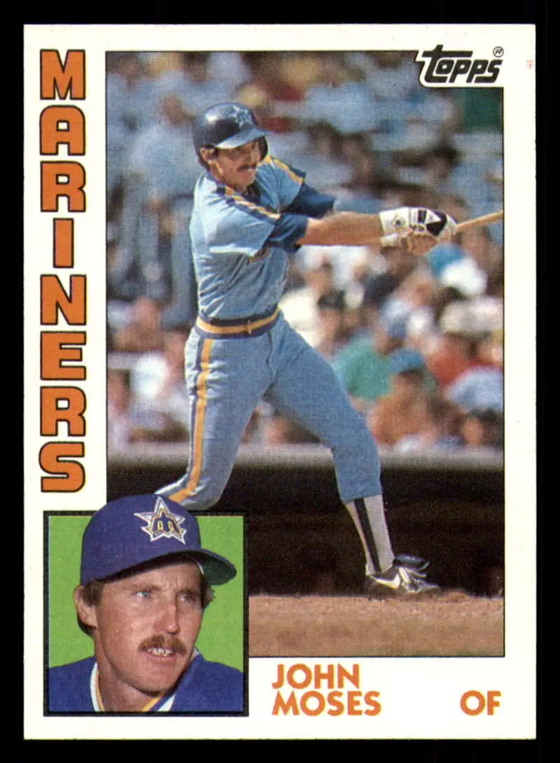 1984 Topps #517 John Moses EX Excellent RC Rookie Seattle Mariners Baseball Card - Baseball Card Single