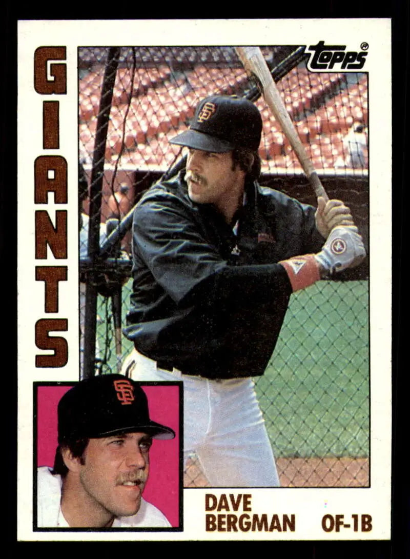 1984 Topps #522 Dave Bergman EX Excellent San Francisco Giants Baseball Card - Baseball Card Single