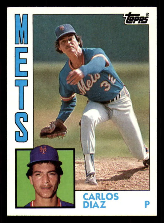 1984 Topps #524 Carlos Diaz EX Excellent New York Mets Baseball Card - Baseball Card Single