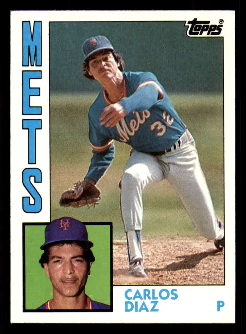 1984 Topps #524 Carlos Diaz EX Excellent New York Mets Baseball Card - Baseball Card Single