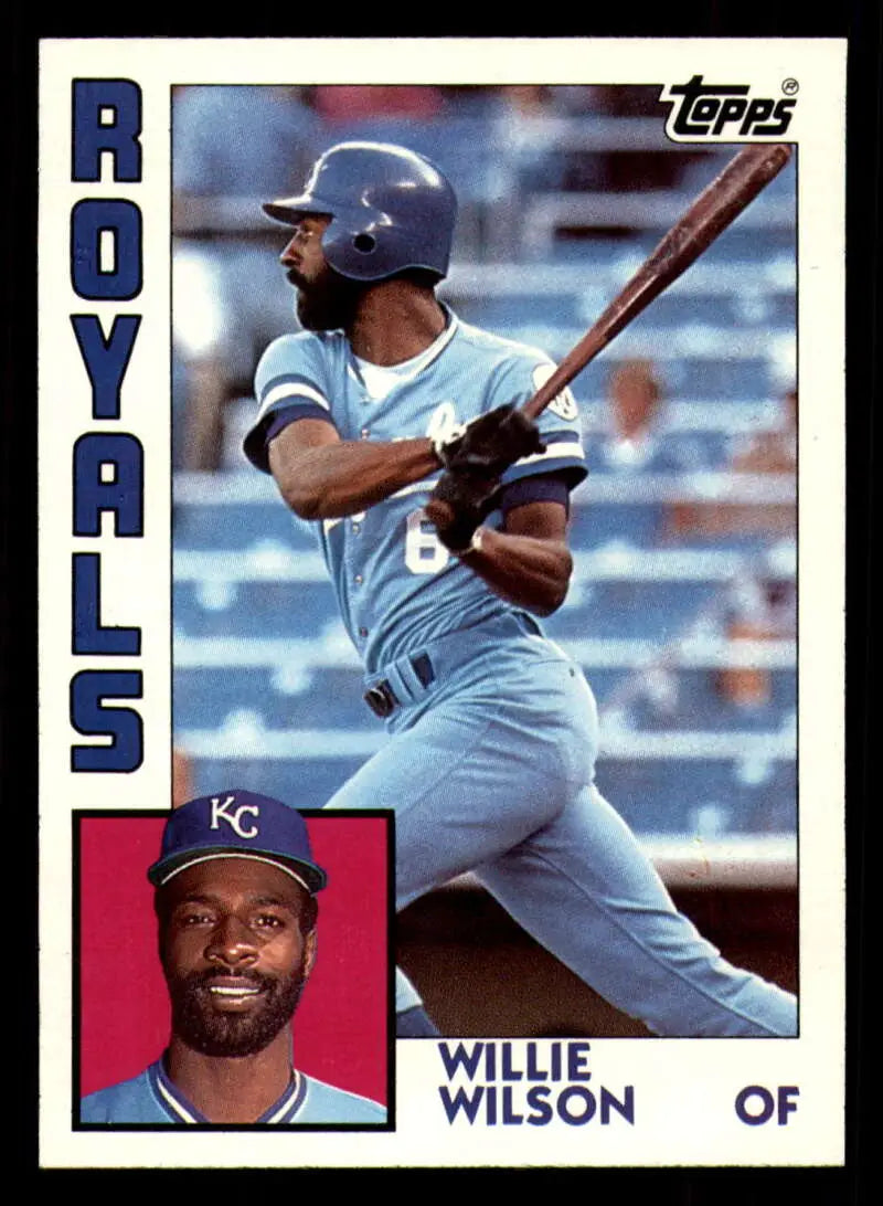 1984 Topps #525 Willie Wilson EX Excellent Kansas City Royals Baseball Card - Baseball Card Single