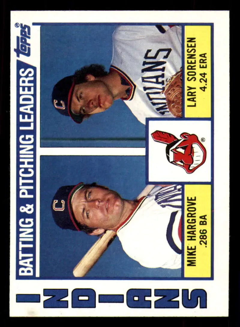 1984 Topps #546 Mike Hargrove/Lary Sorensen EX Excellent Cleveland Indians Baseball Card - Baseball Card Single