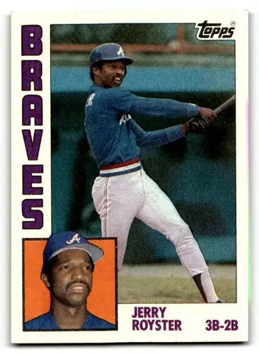 Jerry Royster Atlanta baseball card from 1984 Topps #572 in NM condition