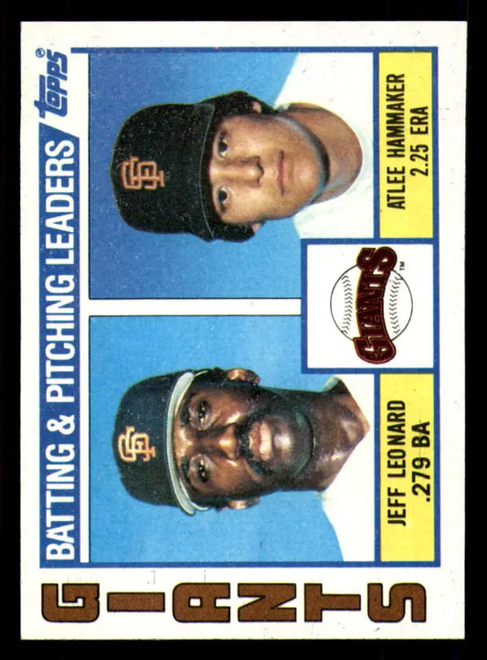 1984 Topps #576 Jeffrey Leonard/Atlee Hammaker EX Excellent San Francisco Giants Baseball Card - Baseball Card Single