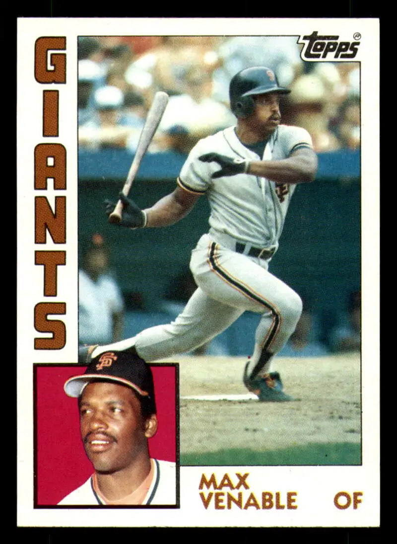 1984 Topps #58 Max Venable EX Excellent San Francisco Giants Baseball Card - Baseball Card Single