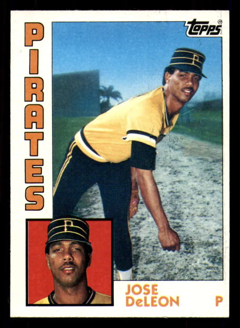 1984 Topps #581 Jose DeLeon EX Excellent RC Rookie Pittsburgh Pirates Baseball Card - Baseball Card Single