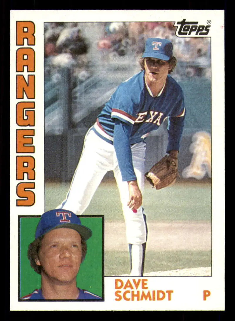 1984 Topps #584 Dave Schmidt EX Excellent Texas Rangers Baseball Card - Baseball Card Single