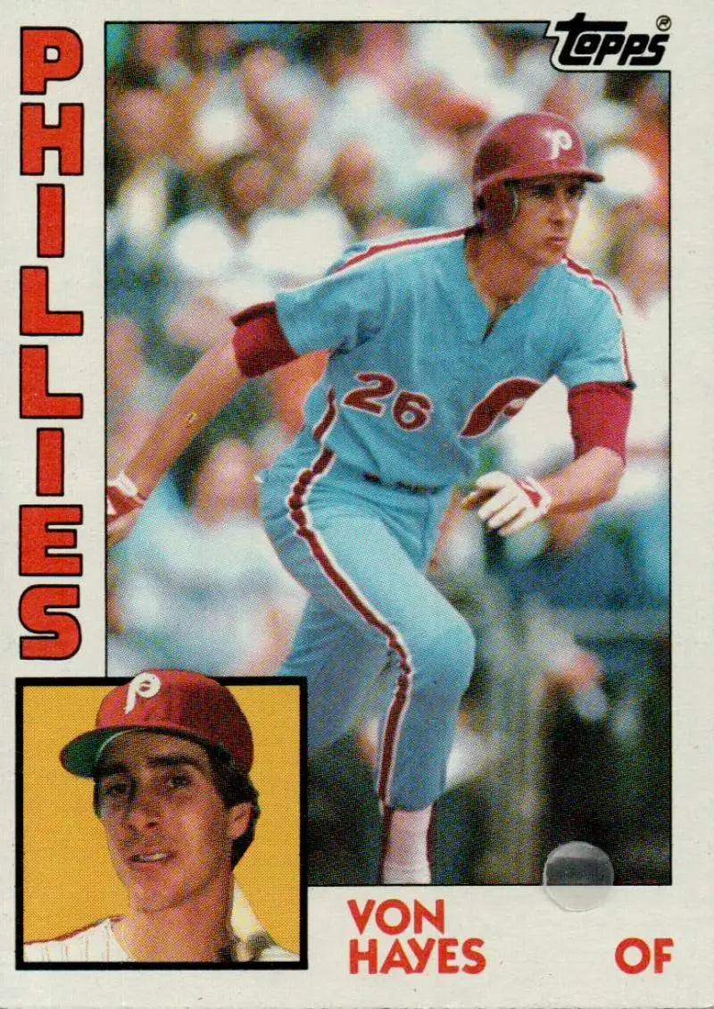 1984 Topps #587 Von Hayes EX Excellent Philadelphia Phillies Baseball Card - Baseball Card Single