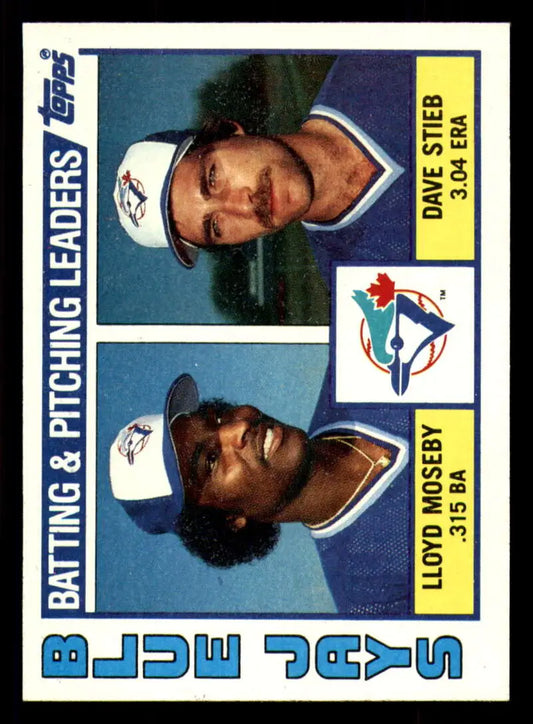 1984 Topps #606 Lloyd Moseby/Dave Stieb EX Excellent Toronto Blue Jays Baseball Card - Baseball Card Single