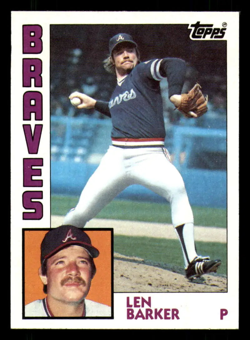 1984 Topps #614 Len Barker EX Excellent Atlanta Braves Baseball Card - Baseball Card Single