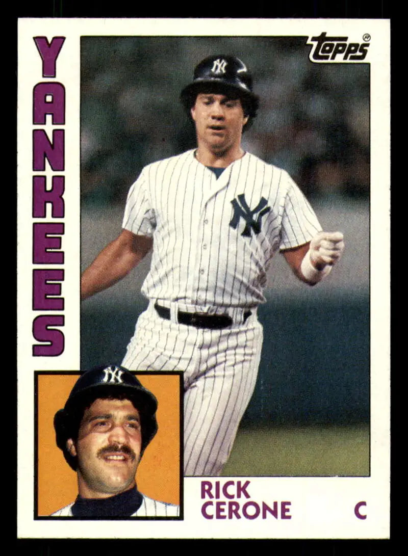 1984 Topps #617 Rick Cerone EX Excellent New York Yankees Baseball Card - Baseball Card Single