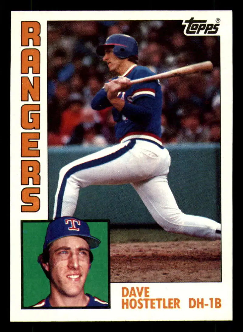1984 Topps #62 Dave Hostetler EX Excellent Texas Rangers Baseball Card - Baseball Card Single