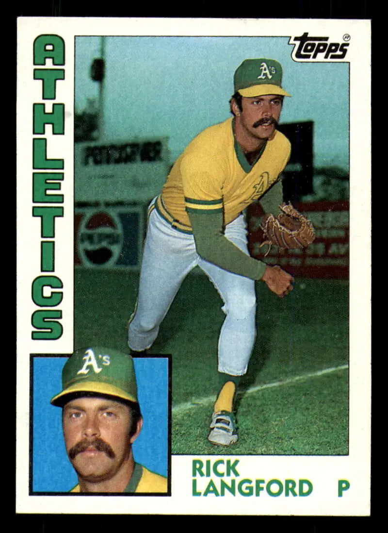 1984 Topps #629 Rick Langford EX Excellent Oakland Athletics Baseball Card - Baseball Card Single