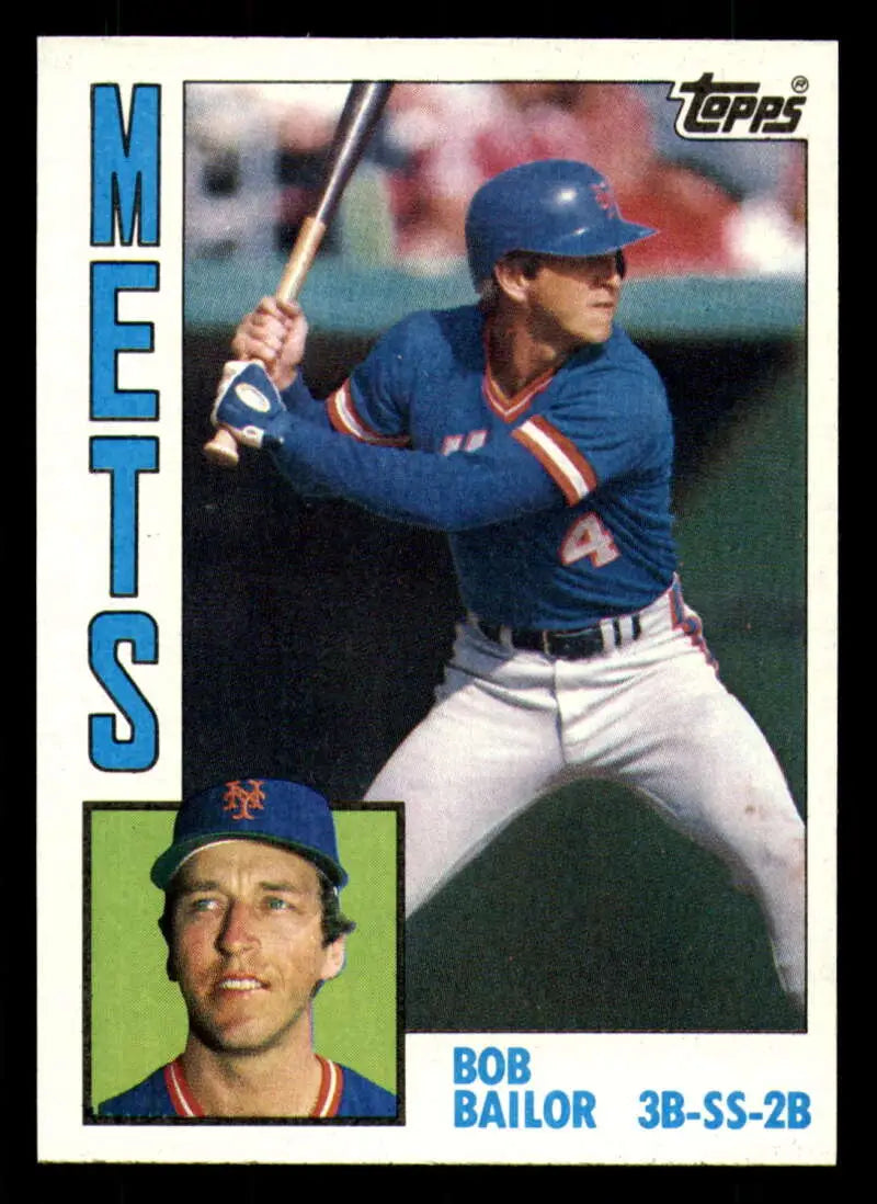 1984 Topps #654 Bob Bailor EX Excellent New York Mets Baseball Card - Baseball Card Single